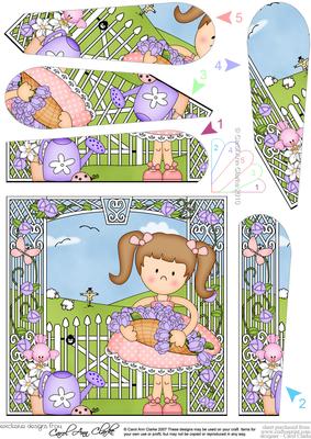 Girlz Liz's Flower Basket Fan Pyramage Topper