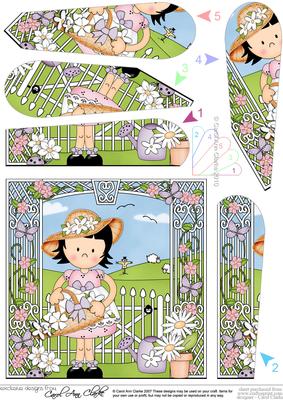 Girlz Suzi's Flower Basket Fan Pyramage Topper
