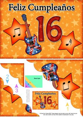 5x7 Spanish 16th Birthday Scallop Corner