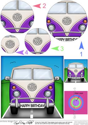 Vw Camper Van Circle Pyramage Topper