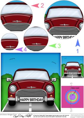 Mini Car Circle Pyramage Topper