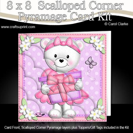 8 x 8 Teddy Tess's Present Scalloped Corner Kit
