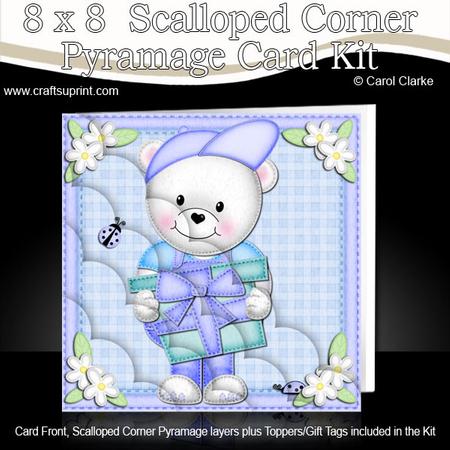 8 x 8 Teddy Ed's Present Scalloped Corner Kit