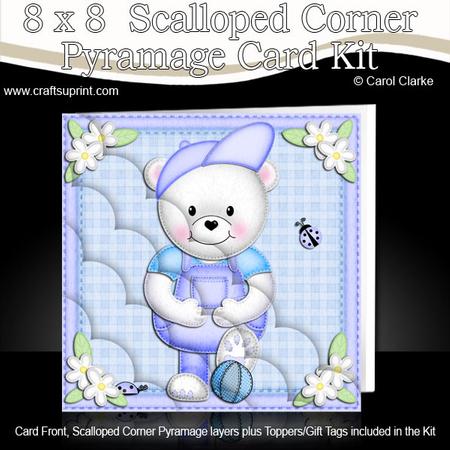 8 x 8 Teddy Ed's Football Scalloped Corner Kit