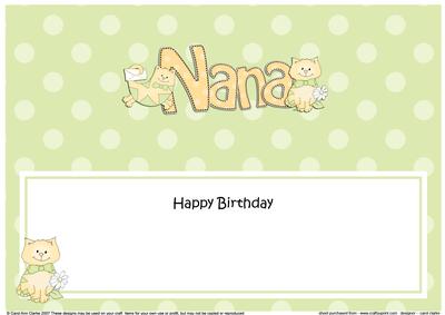 Birthday Nana Cat Large Dl Matching Insert