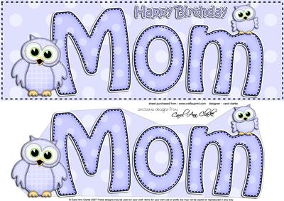 Large Dl Birthday Mom Owls Quick Card & 3D Decoupage