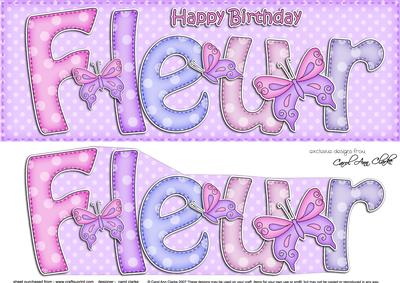Large Dl Birthday Fleur Butterflies Card & Decoupage