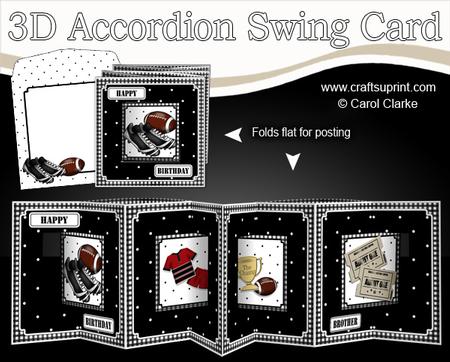 3D Male Sports Accordion Swing Card