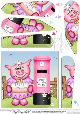 Zoe Piggy Birthday Cake & Postbox Fan Pyramage
