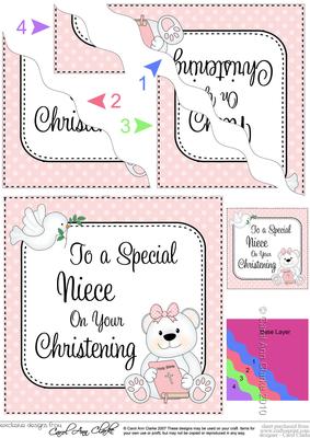 Special Niece Christening Teddy Wavy Corner Side Stacker
