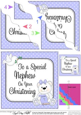 Special Nephew Christening Teddy Wavy Corner Side Stacker