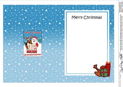 Xmas Grandchildren Santa & Rudolph 5x7 Matching Insert