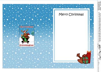 Xmas Granddaughter Rudolph 5x7 Matching Insert