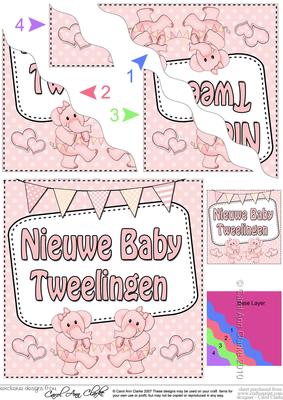 Dutch New Baby Girl Twins Wavy Corner Side Stacker