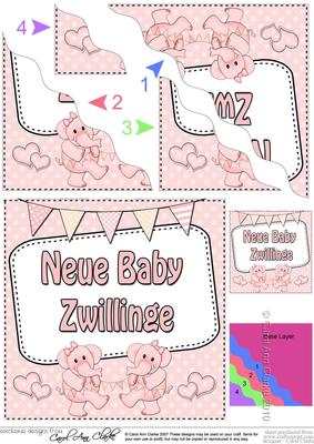 German New Baby Girl Twins Wavy Corner Side Stacker