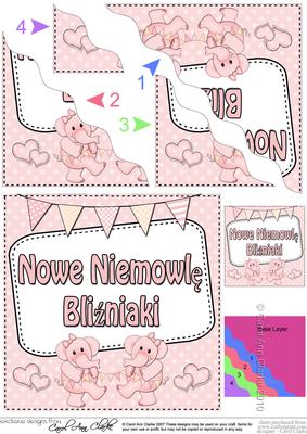 Polish New Baby Girl Twins Wavy Corner Side Stacker