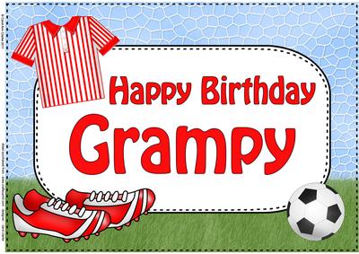 A4 Birthday Grampy Football Card Topper