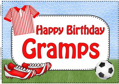 A4 Birthday Gramps Football Card Topper