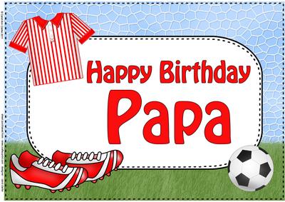 A4 Birthday Papa Football Card Topper
