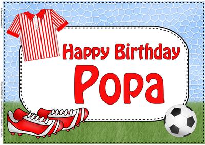 A4 Birthday Popa Football Card Topper