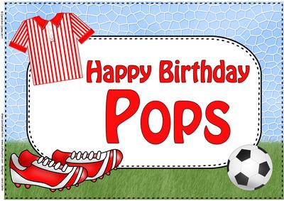 A4 Birthday Pops Football Card Topper