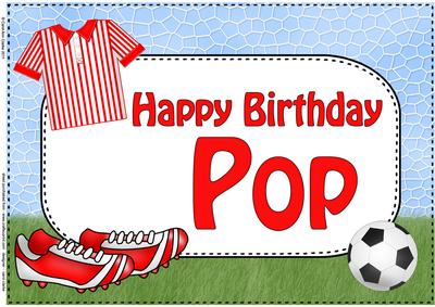 A4 Birthday Pop Football Card Topper