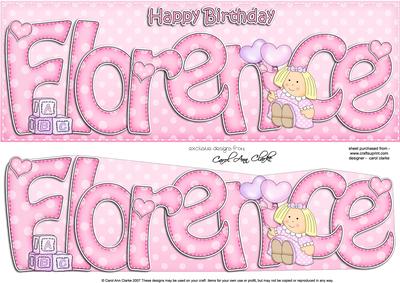 Large Dl Birthday Florence Doll Quick Card N 3D Decoupage