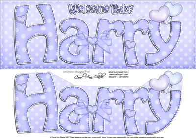 Large Dl New Baby Harry Balloons 3D Decoupage