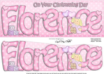 Large Dl Christening Florence Doll 3D Decoupage