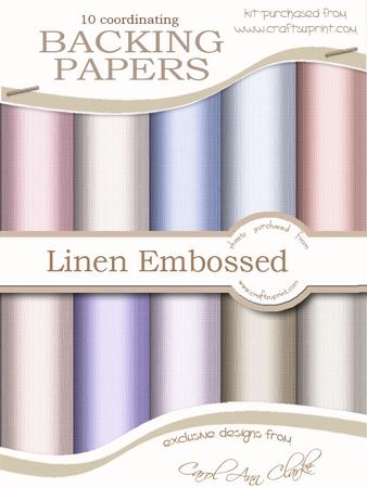 'linen Embossed' Backing Paper Kit - Posy and Pearls Colours