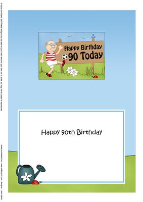 90th Birthday Old Man Bert Football 5x7 Insert