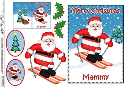 Xmas Mammy Santa 5x7 3D Decoupage