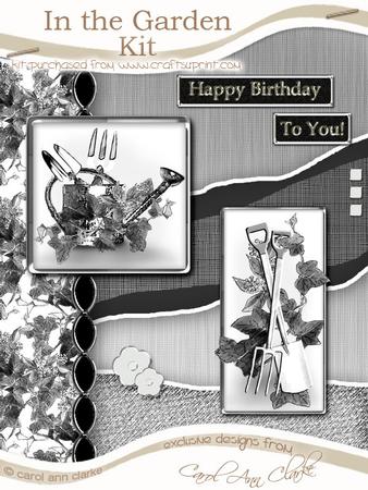 In the Garden Kit in Jet with Step by Step Decoupage