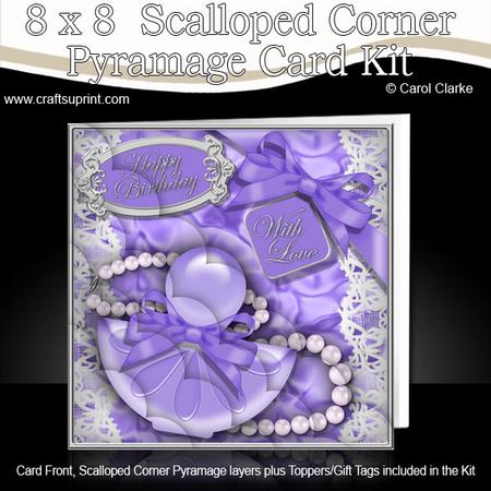 8 x 8 Perfume Lace N Pearls Kit with Scalloped Corners