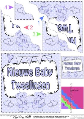 Dutch New Baby Boy Twins Wavy Corner Side Stacker