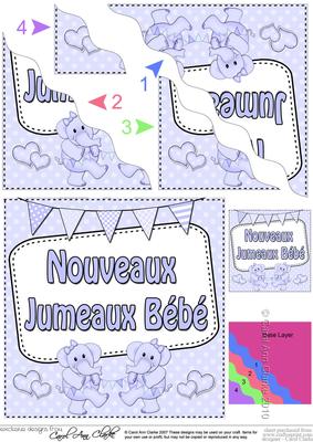 French New Baby Boy Twins Wavy Corner Side Stacker