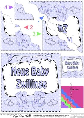 German New Baby Boy Twins Wavy Corner Side Stacker