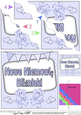 Polish New Baby Boy Twins Wavy Corner Side Stacker