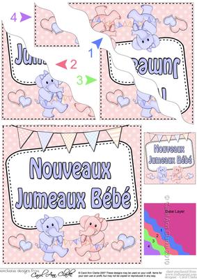 French New Baby Boy/girl Twins Wavy Corner Side Stacker