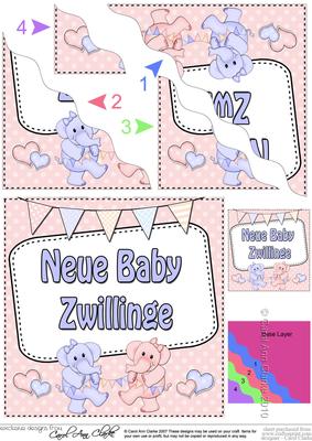 German New Baby Boy/girl Twins Wavy Corner Side Stacker