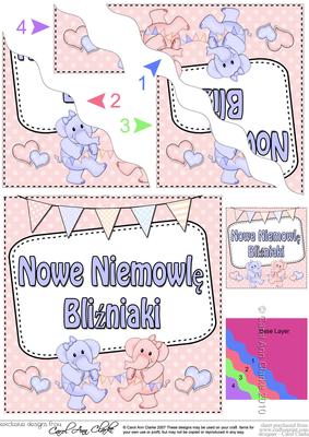 Polish New Baby Boy/girl Twins Wavy Corner Side Stacker