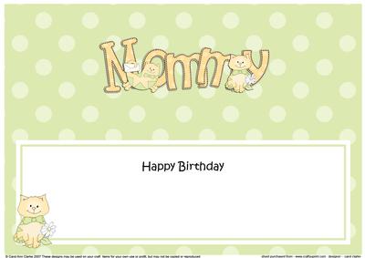 Birthday Mommy Cat Large Dl Matching Insert