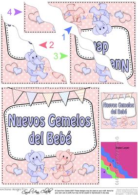 Spanish New Baby Boy/girl Twins Wavy Corner Side Stacker
