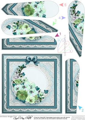 Spring Flowers Quick Card with Fan Pyramage Topper