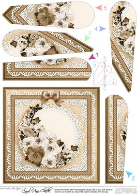 Spring Flowers Quick Card with Fan Pyramage Topper