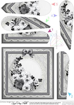 Spring Flowers Quick Card with Fan Pyramage Topper