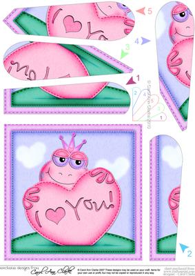 Freya Frog's Love Heart Fan Pyramage Topper