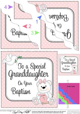 Special Granddaughter Baptism Teddy Wavy Corner Side Stacker