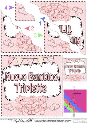 Italian New Baby Girl Triplets Wavy Corner Side Stacker