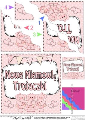 Polish New Baby Girl Triplets Wavy Corner Side Stacker